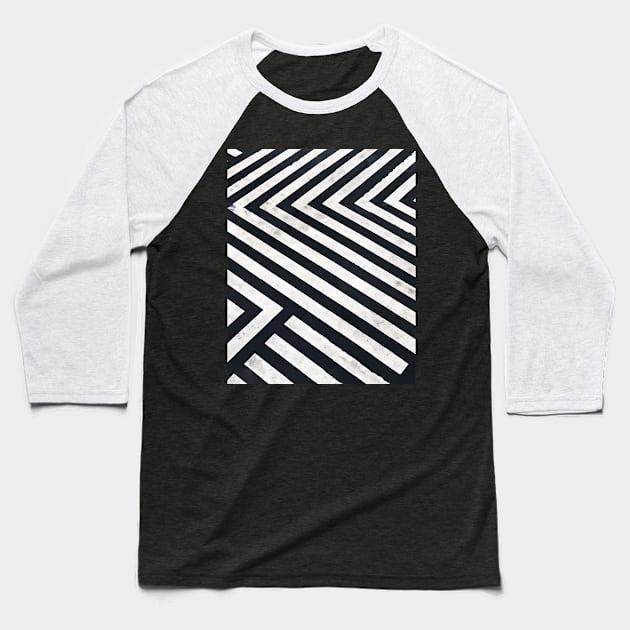 Photo of Black and White Stripes Street Floor Baseball T-Shirt by TRK create